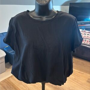 Elegant Black Short Sleeve Women's Tee